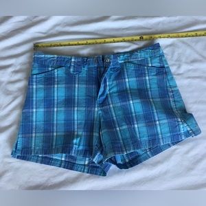 Y2k SO blue plaid shorts